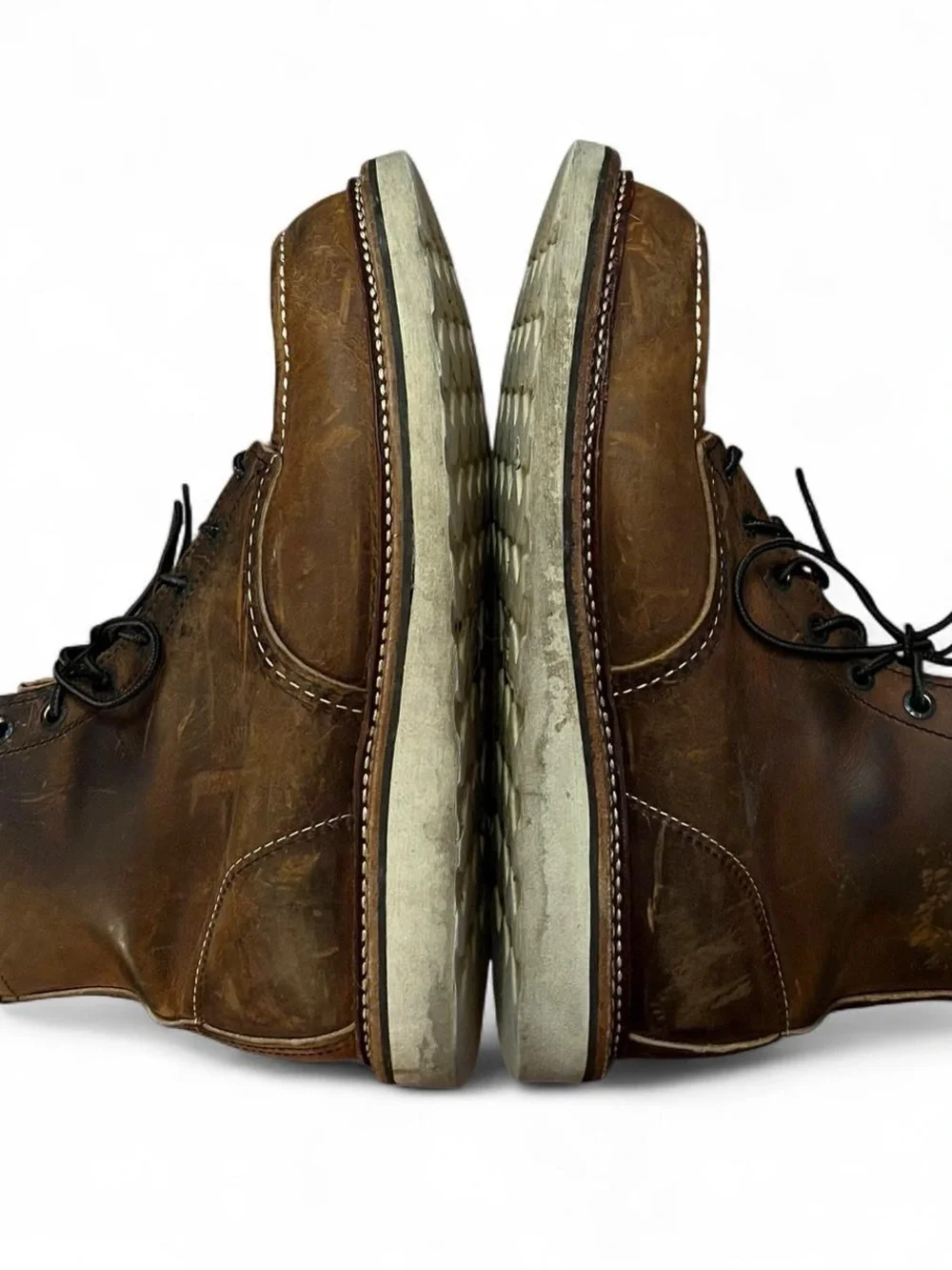 Red Wing Shoes Brown Leather Moc Toe Lace-Up Boots